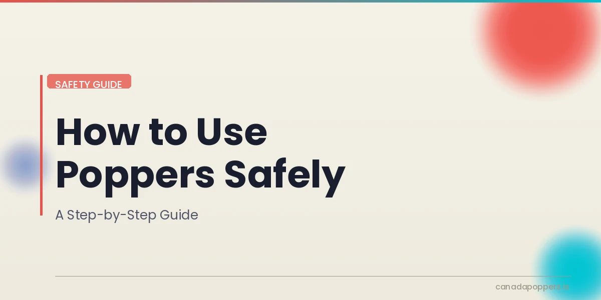 Person holding a small bottle with safety icons and soft purple lighting, safe use guide header